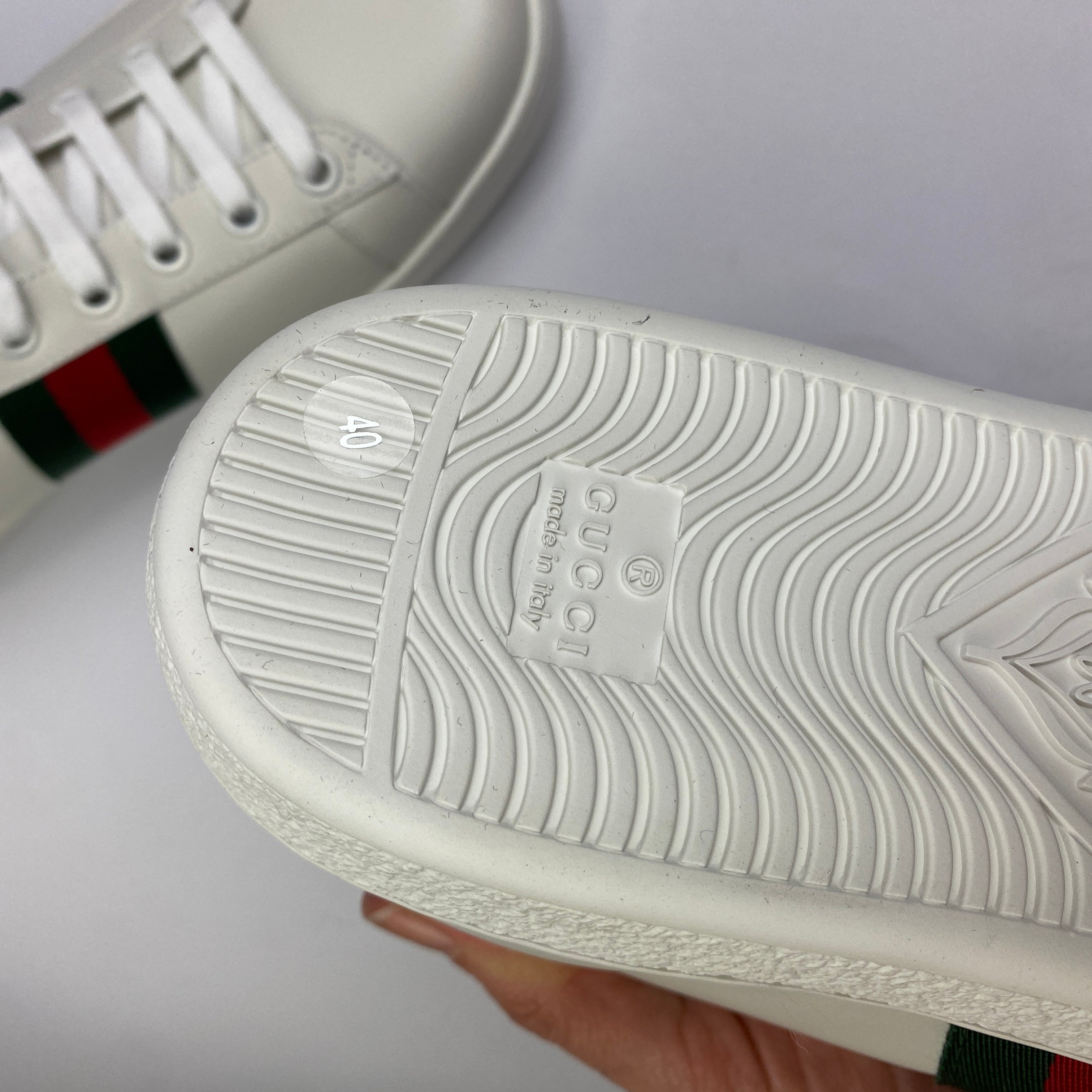 Gucci New £690 White Leather Ace Bee Trainers 40