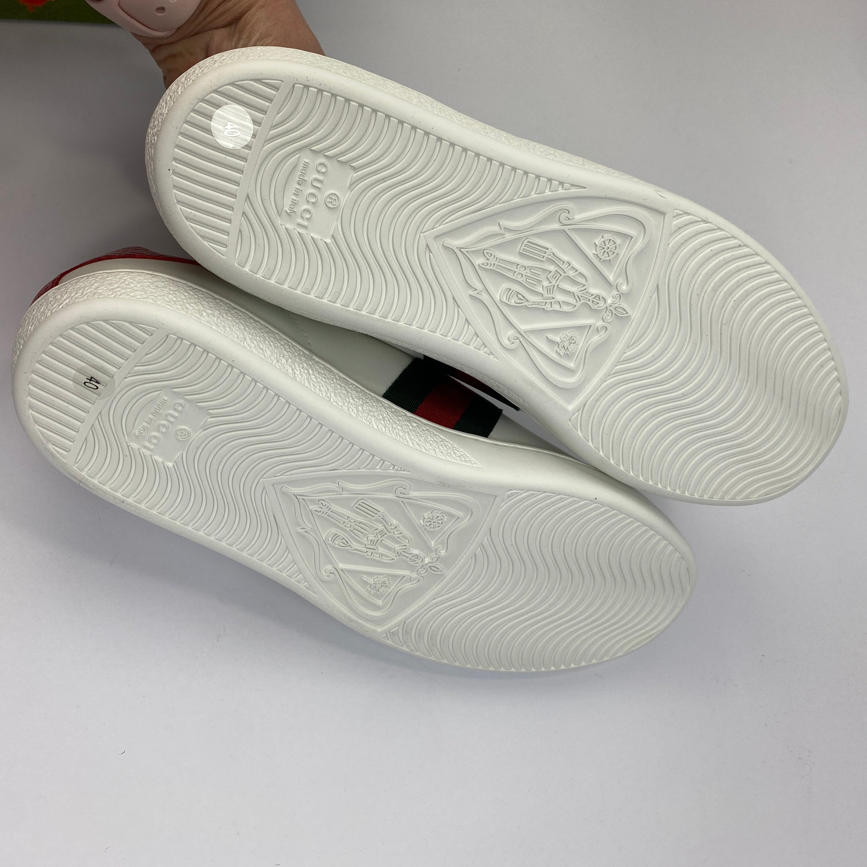 Gucci New £690 White Leather Ace Bee Trainers 40