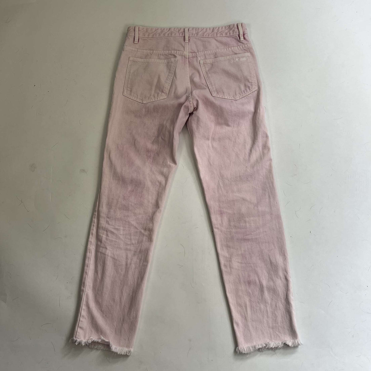 Isabel Marant Etoile Pink Acid Wash Raw Hem Jeans M