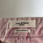 Isabel Marant Etoile Pink Acid Wash Raw Hem Jeans M