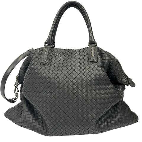Bottega Veneta Black Maxi Intrecciato Convertible Bag
