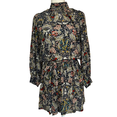 Zadig & Voltaire Navy Green British Flowers Rivali Dress S