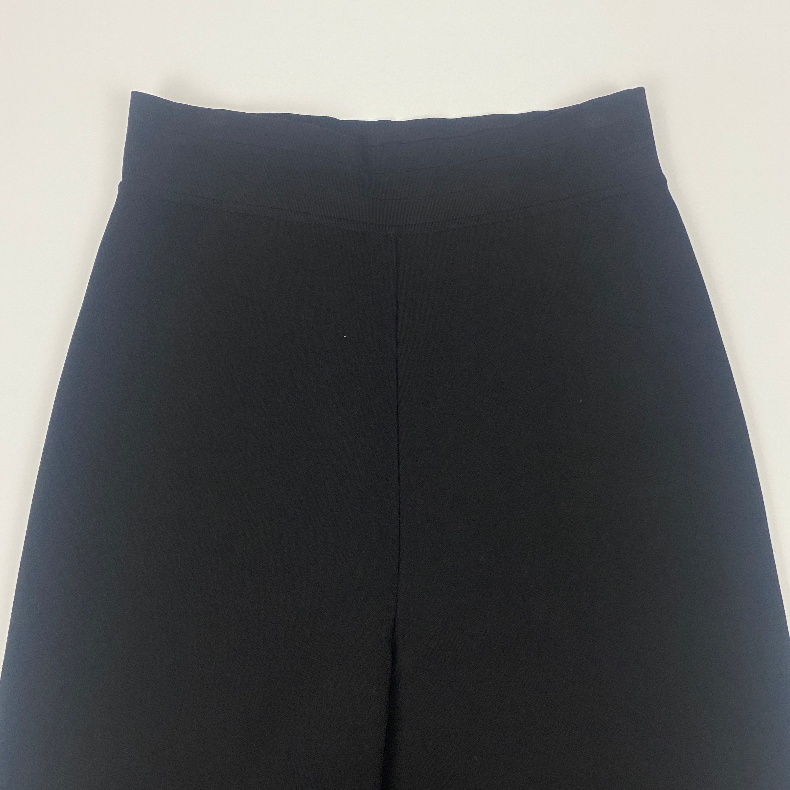 Alaia £880 Black Thick Knit Wide Leg Pants S