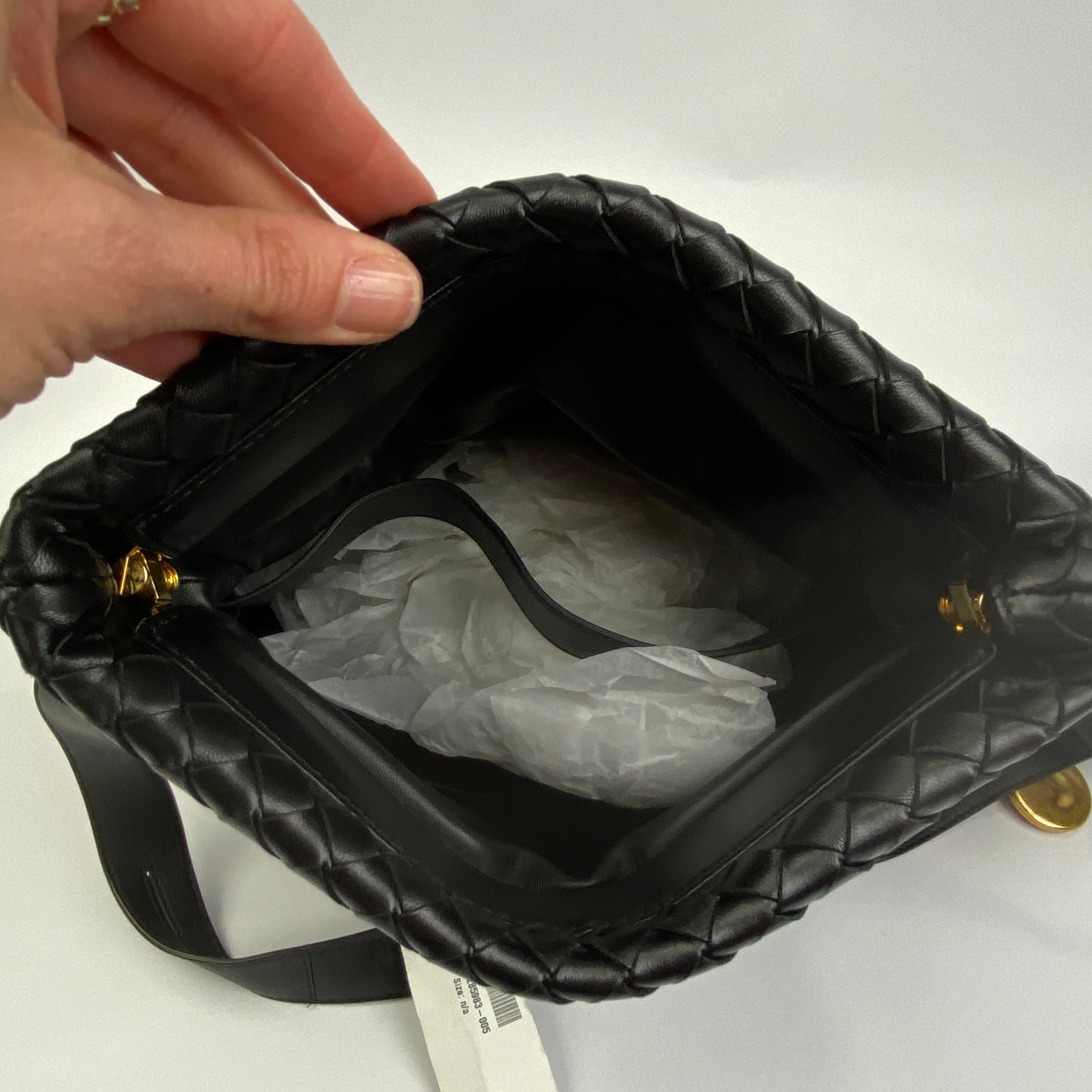 Bottega Veneta New £2285 Black Intrecciato The Fold Crossbody Bag