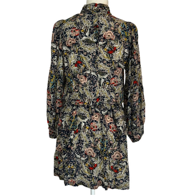 Zadig & Voltaire Navy Green British Flowers Rivali Dress S