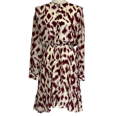 Isabel Marant Etoile Claret & Cream Print Silk Midi Dress S