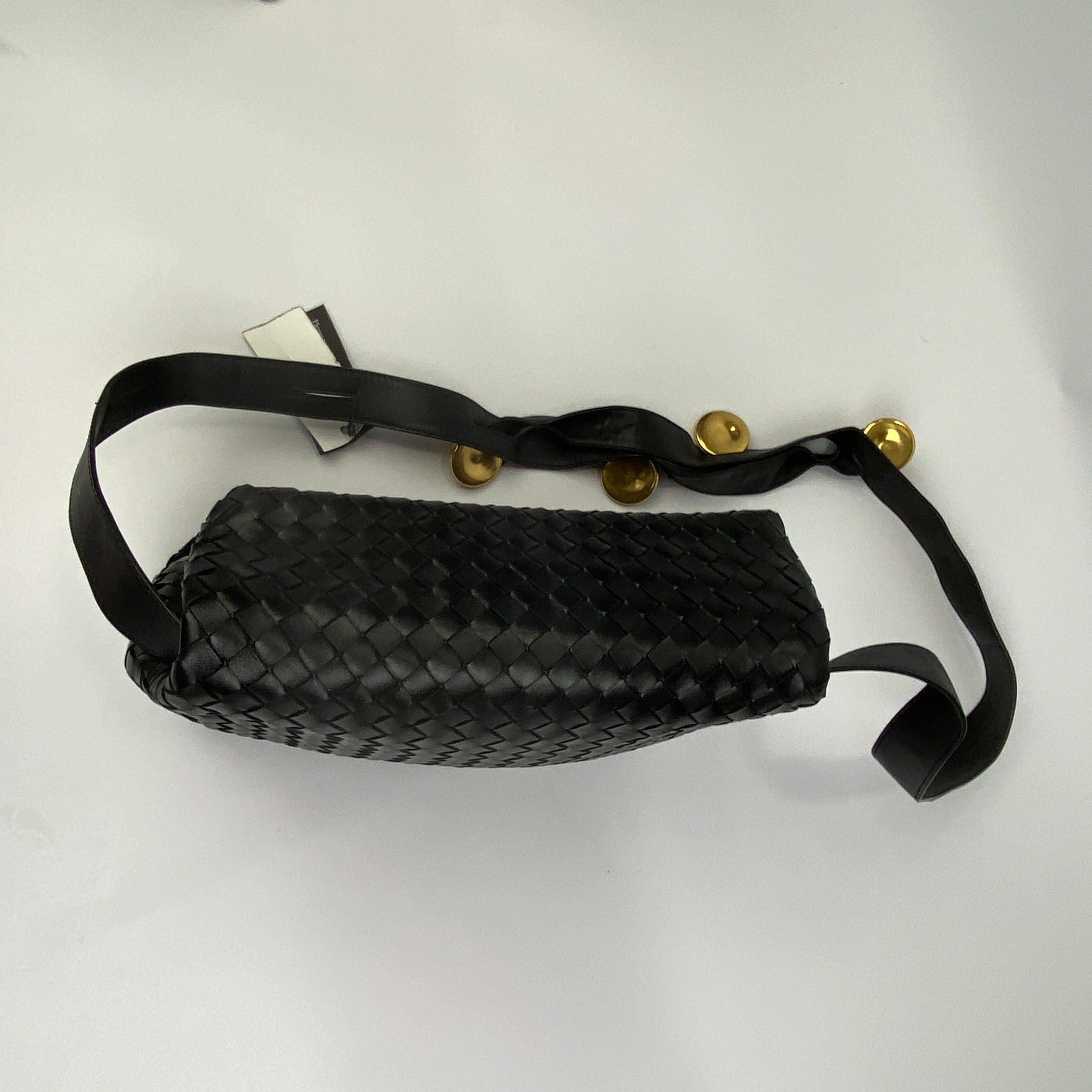 Bottega Veneta New £2285 Black Intrecciato The Fold Crossbody Bag