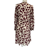 Isabel Marant Etoile Claret & Cream Print Silk Midi Dress S