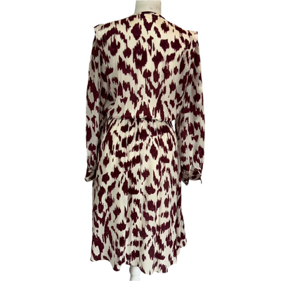 Isabel Marant Etoile Claret & Cream Print Silk Midi Dress S