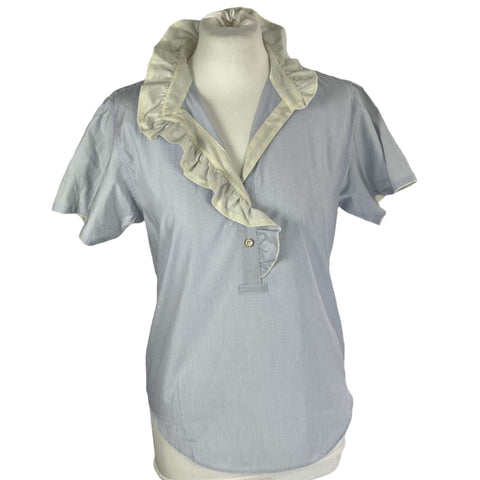 Isabel Marant Blue Striped Collared Detail Shirt M