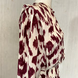 Isabel Marant Etoile Claret & Cream Print Silk Midi Dress S