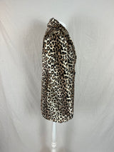 Iro £1250 Goatskin Leopard Print Pea Coat XXS