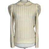 Madeleine Thompson Ivory Cashmere Collared Sweater S