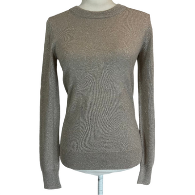 Joseph Mushroom & Silver Metallic Knit Sweater M