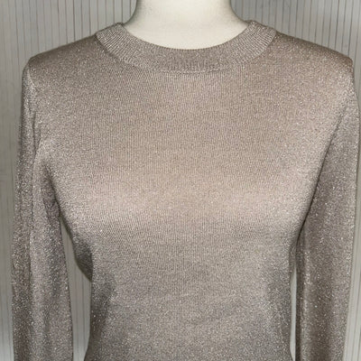 Joseph Mushroom & Silver Metallic Knit Sweater M