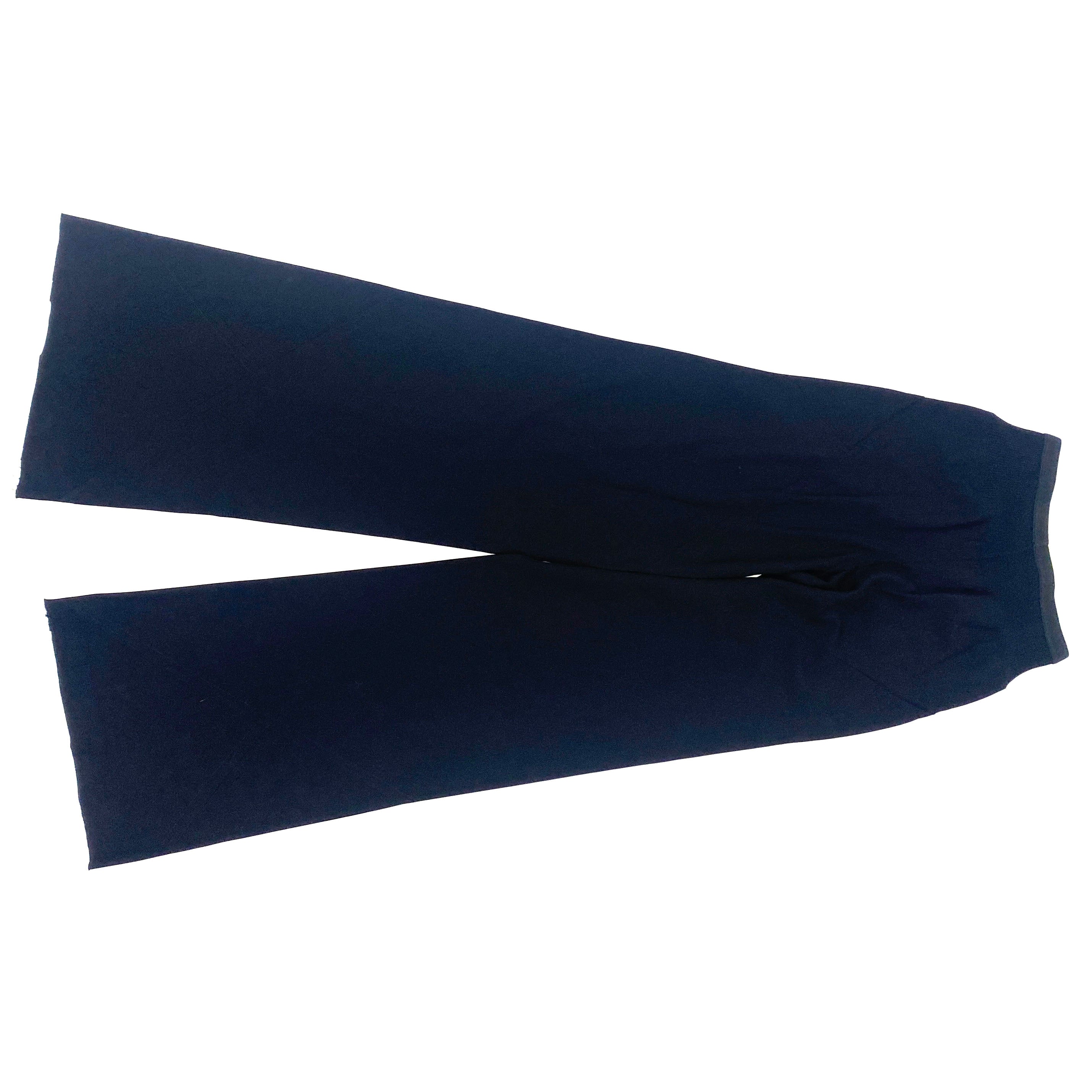 Rick Owens Black Wool Mix Fluid Wide Leg Pants XXS