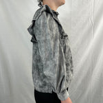 Isabel Marant Etoile Grey Mottled Lightweight Denim Frill Shirt XS