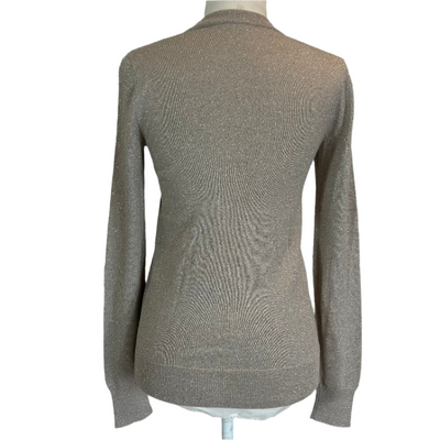 Joseph Mushroom & Silver Metallic Knit Sweater M