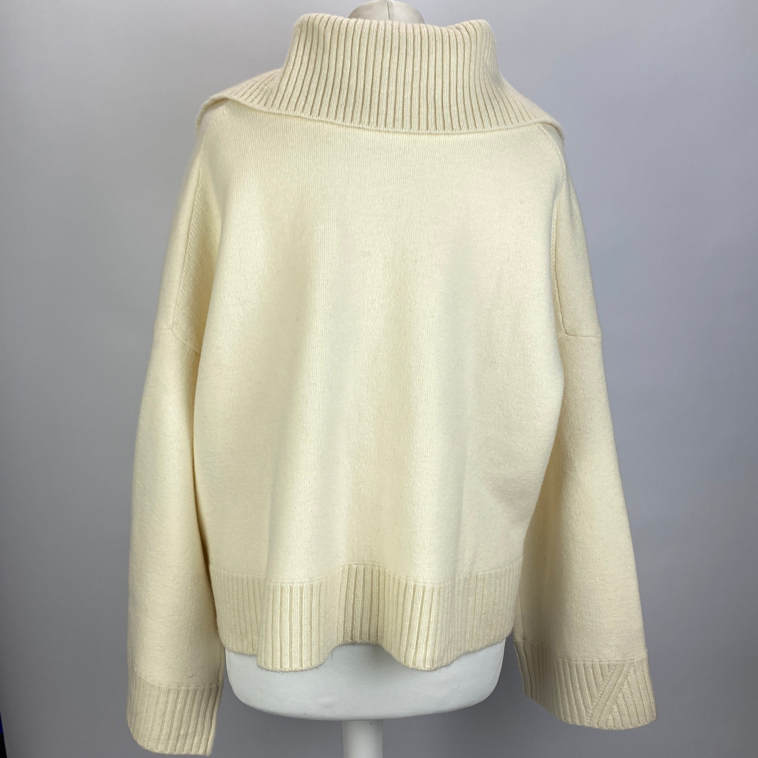 Ba&Sh New Ecru Wool Boxy Collared Sweater M/L/XL