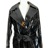 Tom Ford £6000 Black Patent Leather Trench Coat XS