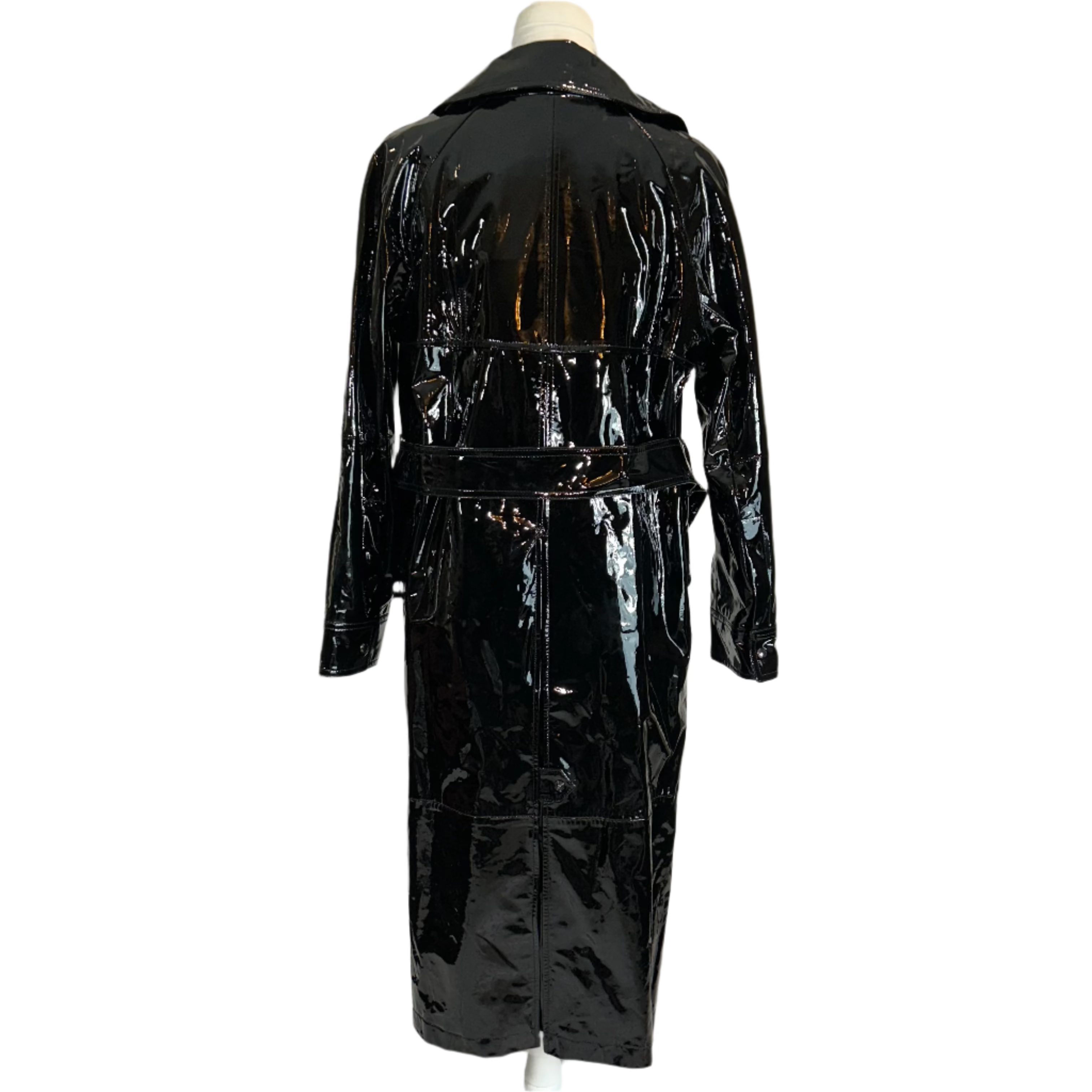 Tom Ford New £6000 Black Patent Leather Trench Coat XS