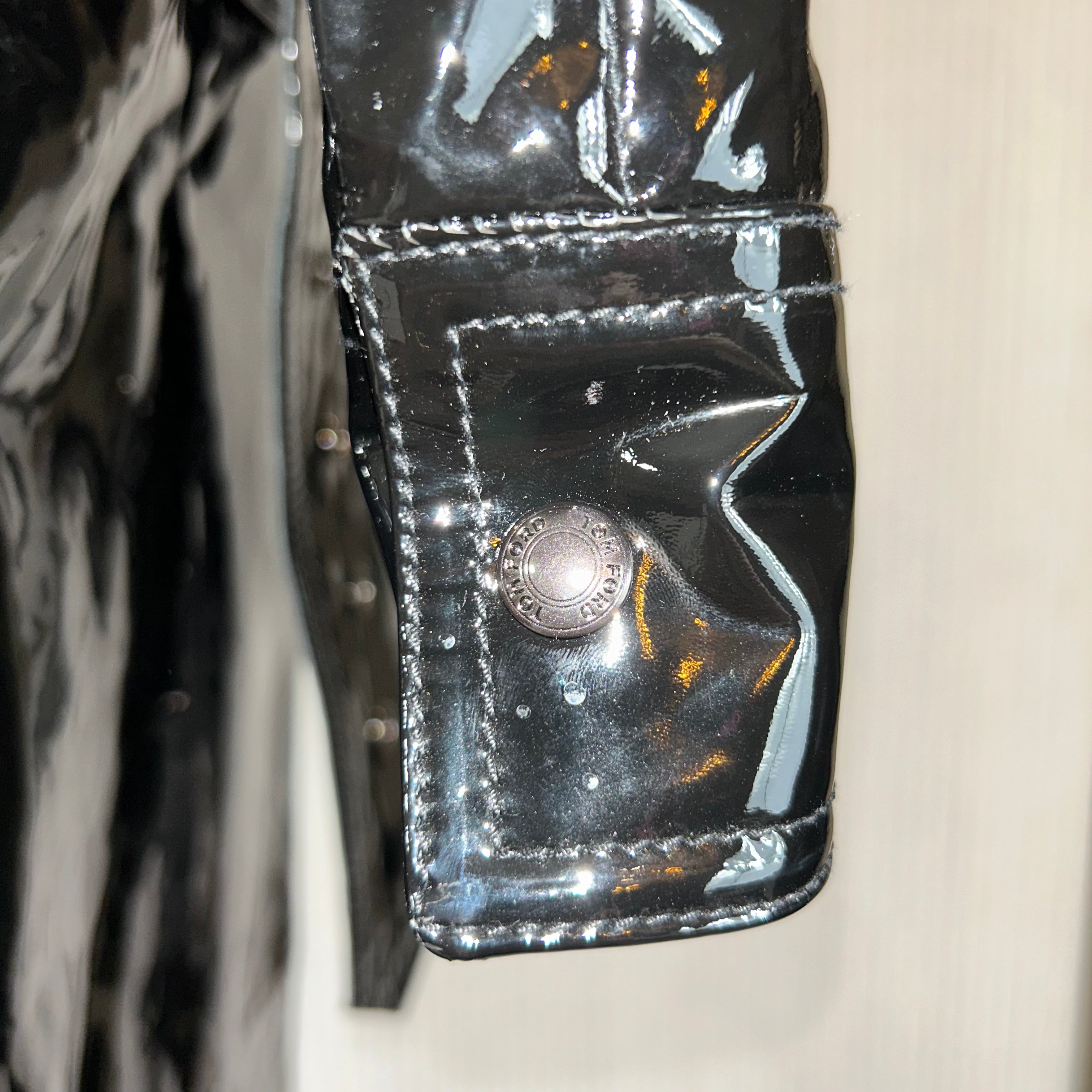 Tom Ford New £6000 Black Patent Leather Trench Coat XS