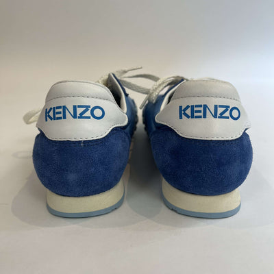 Kenzo Brand New Sky Blue Nylon & Suede Retro Move Trainers 40