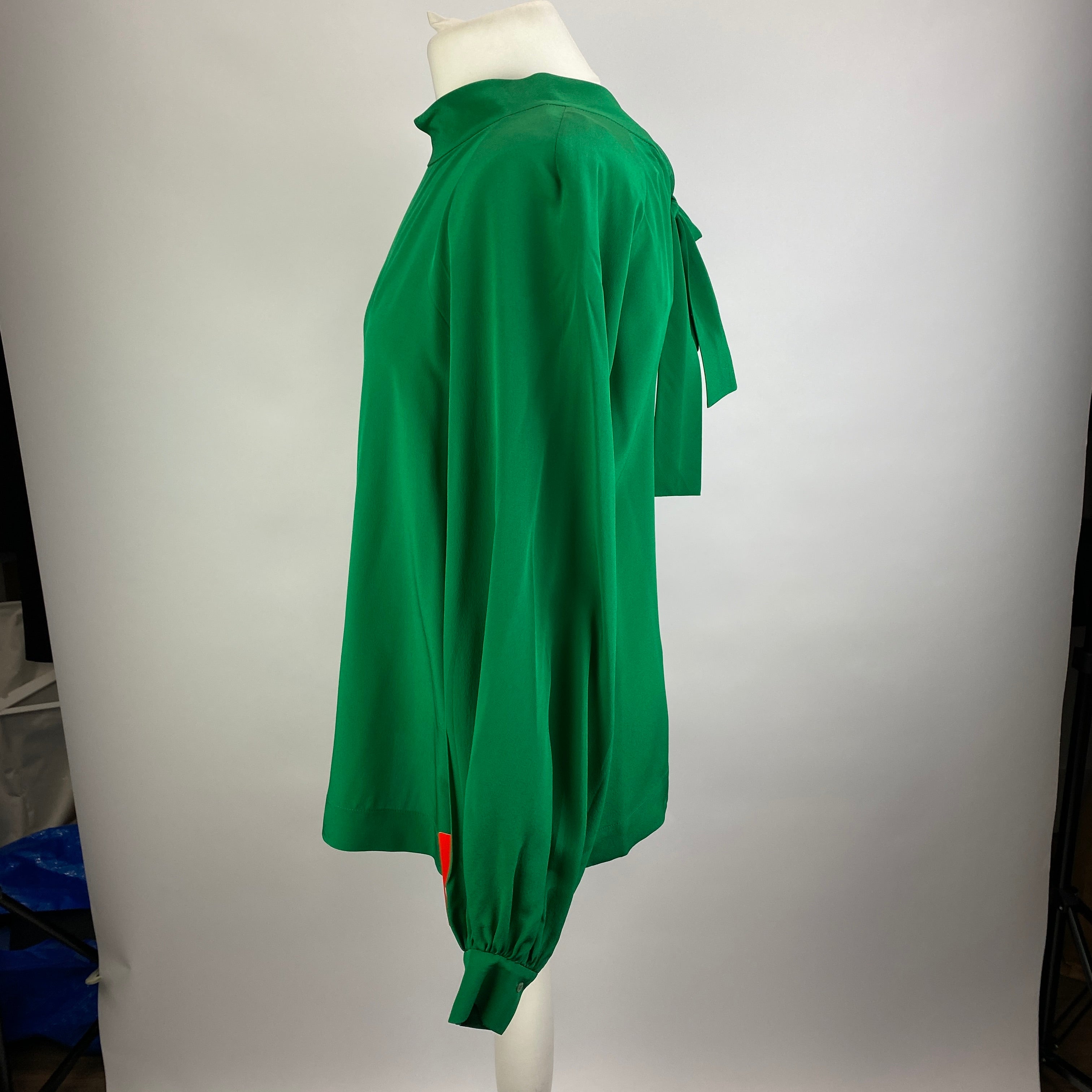 Dorothee Schumacher New £550 Emerald Silk Tie Back Blouse M/L