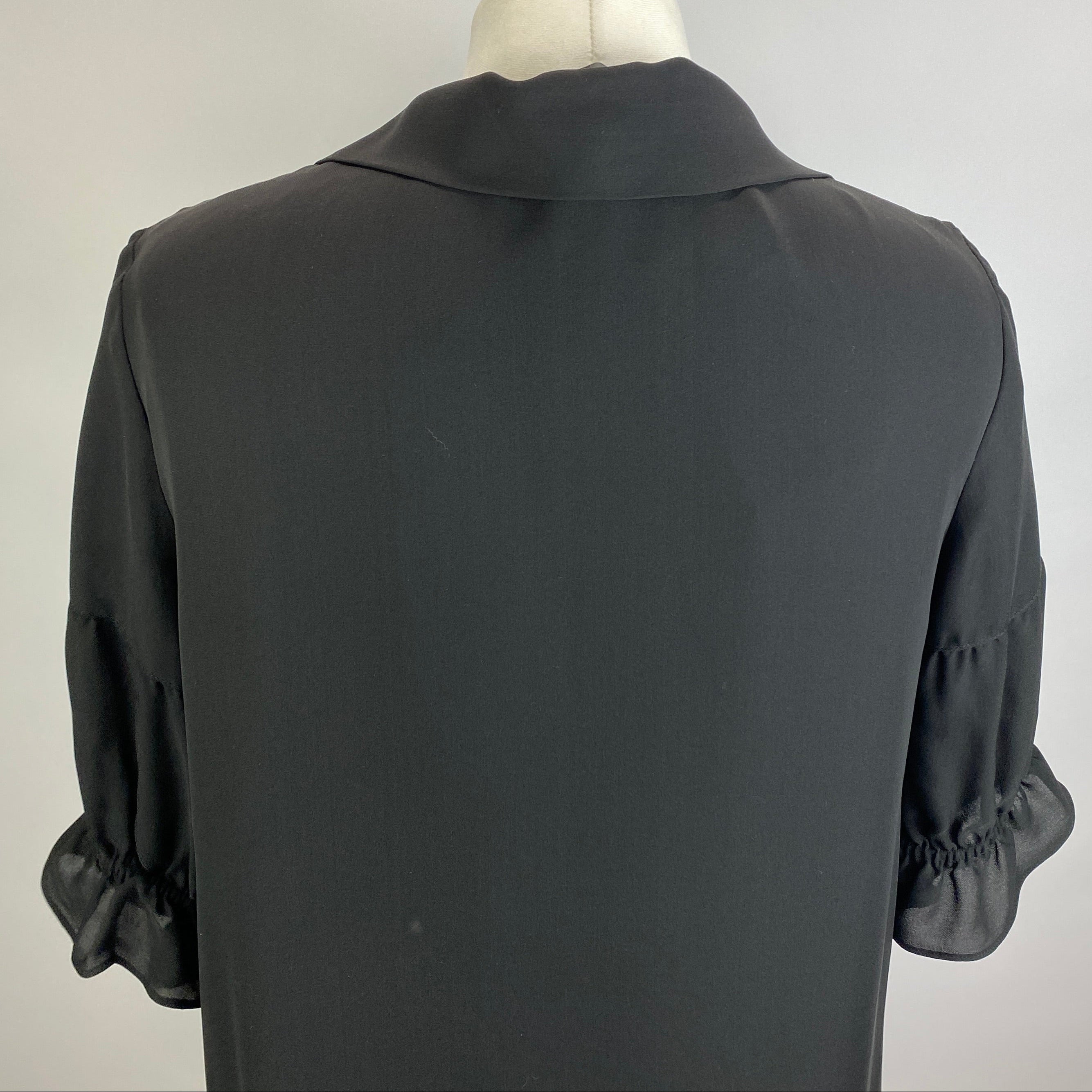 Moschino Black Silk Midi Ruffle Dress M