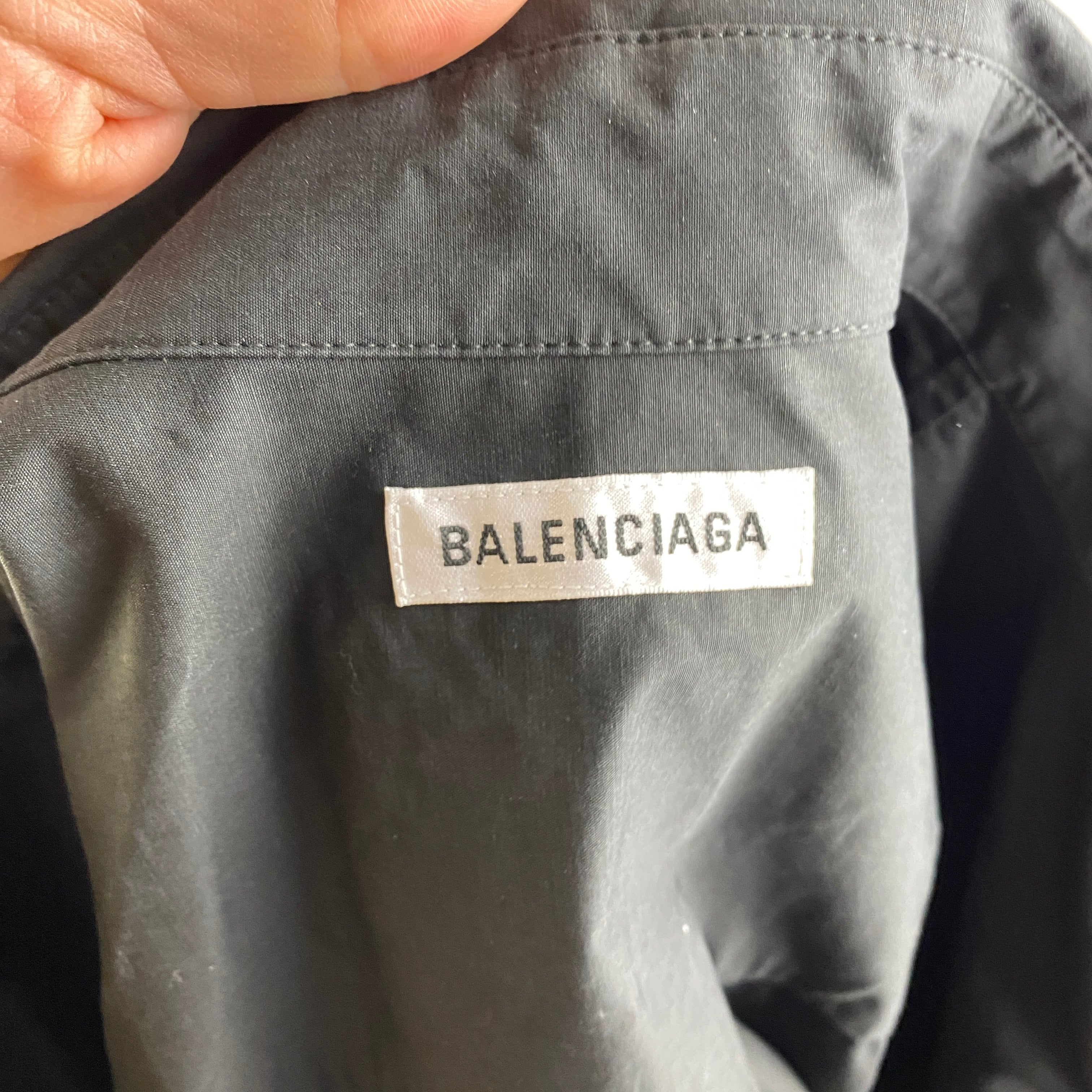 Balenciaga New £795 Black Heavy Poplin Wing Shirt S/M/L/XL