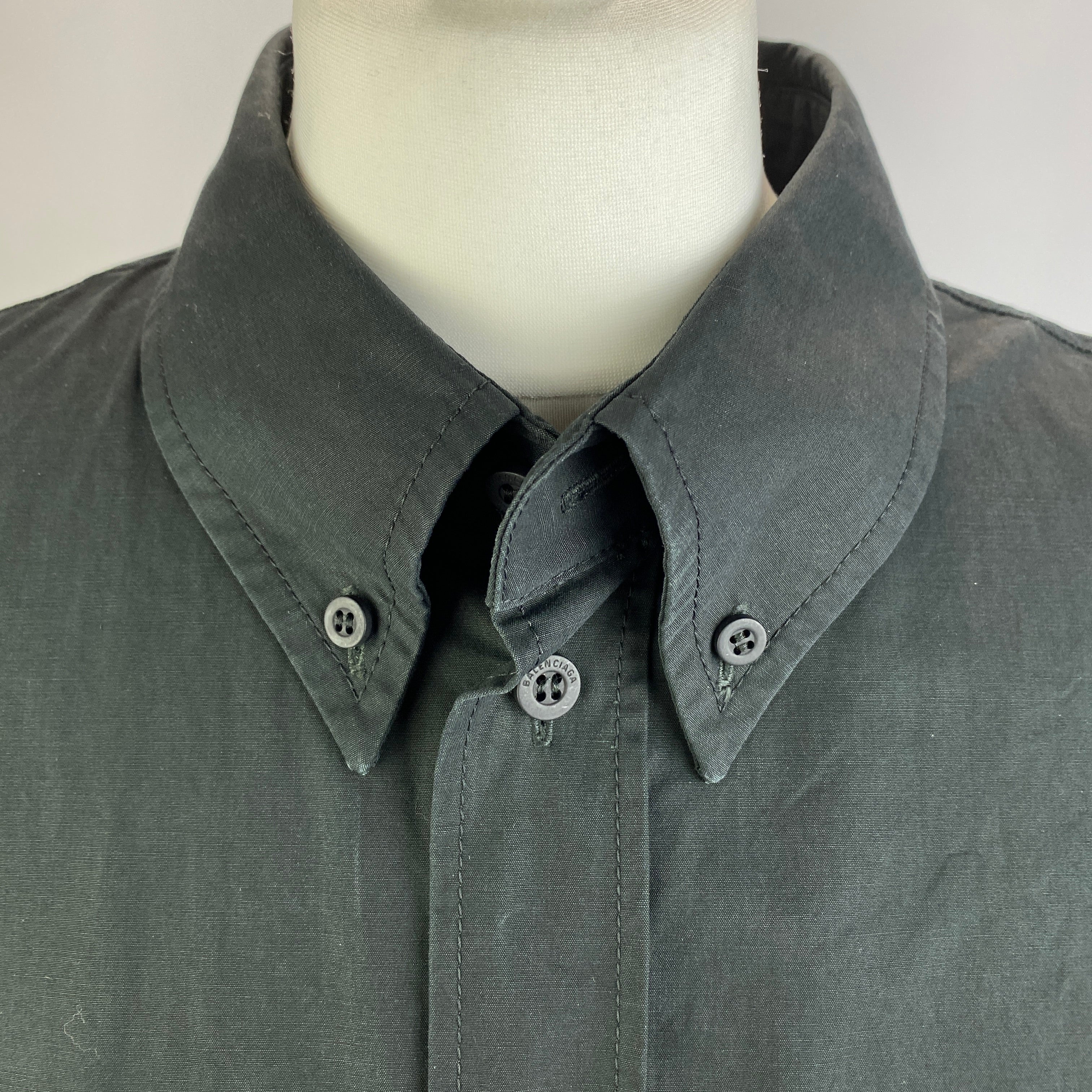 Balenciaga New £795 Black Heavy Poplin Wing Shirt S/M/L/XL