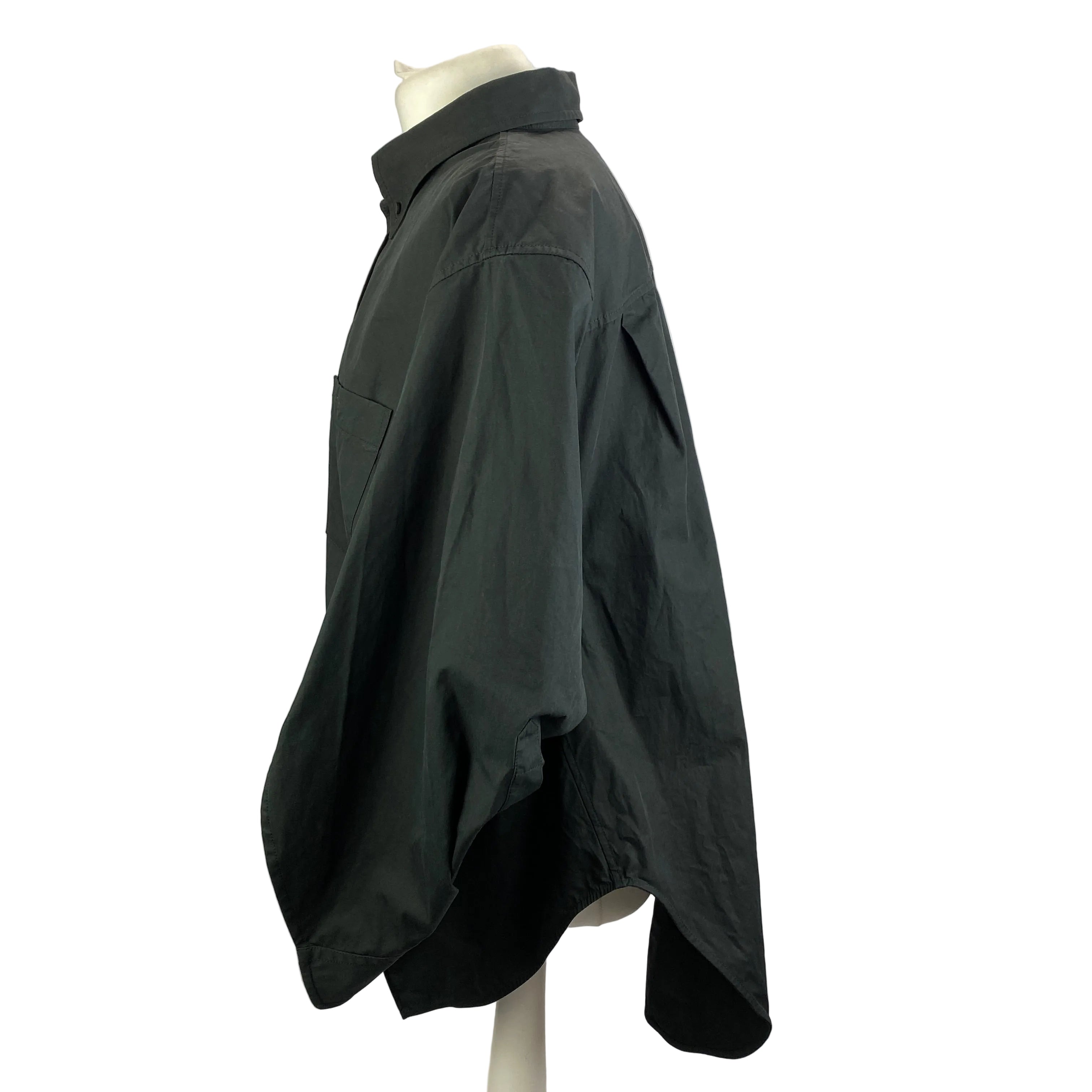 Balenciaga New £795 Black Heavy Poplin Wing Shirt S/M/L/XL