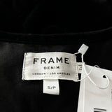 Frame Black Stretch Cotton Velvet Flared Jumpsuit S
