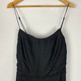 Faithfull The Brand New £260 Black Linen Antibes Jumpsuit XL