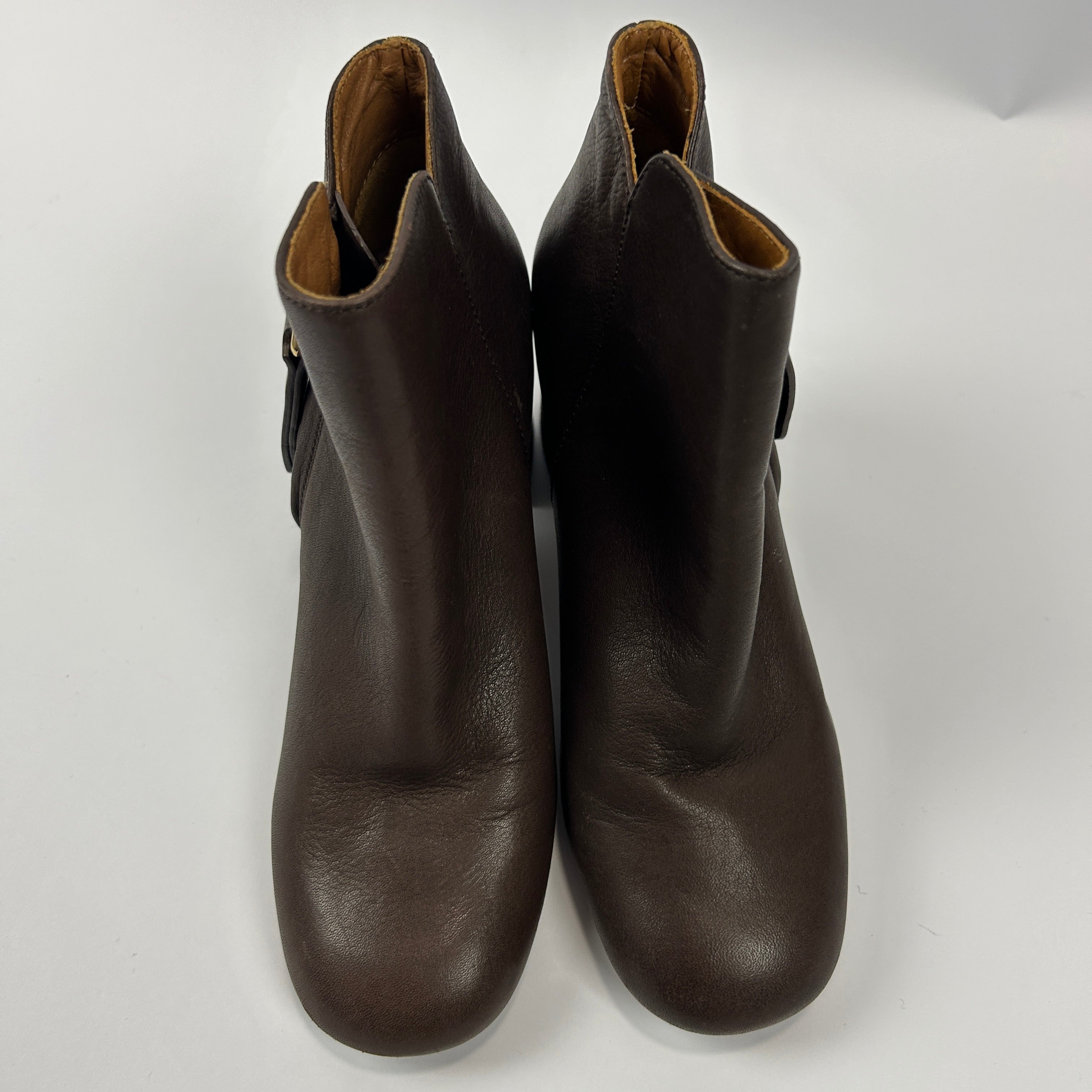 See By Chloe Chocolate Stack Heel Ankle Boots 36