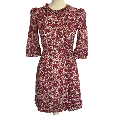 The Vampires Wife Pink Floral Cotton Midi Dress S