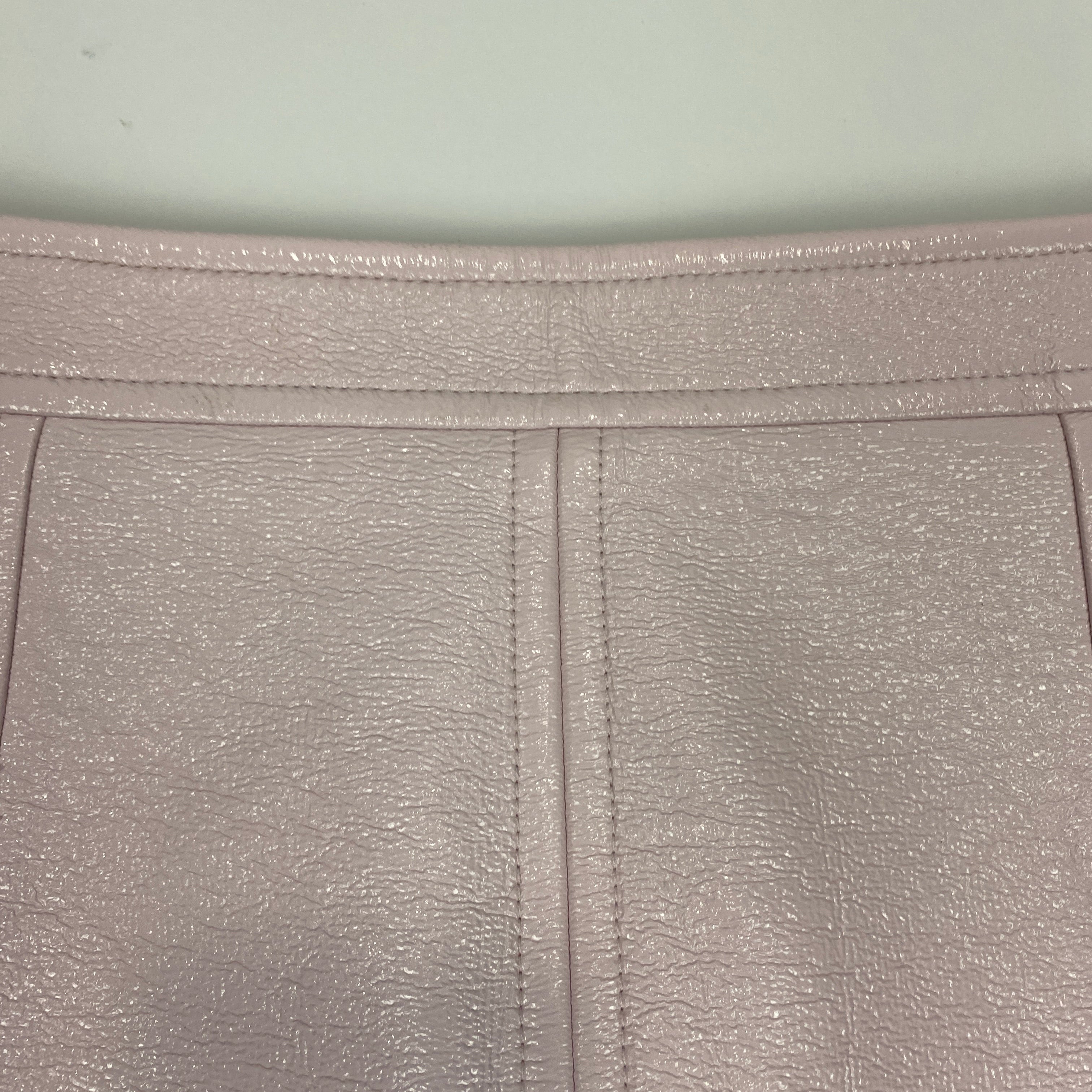 Courreges New £560 Pale Pink Wet Look Mini Skirt XS
