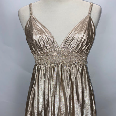 A.L.C. £570 Muted Gold Strappy Maxi Dress M