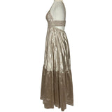 A.L.C. £570 Muted Gold Strappy Maxi Dress M