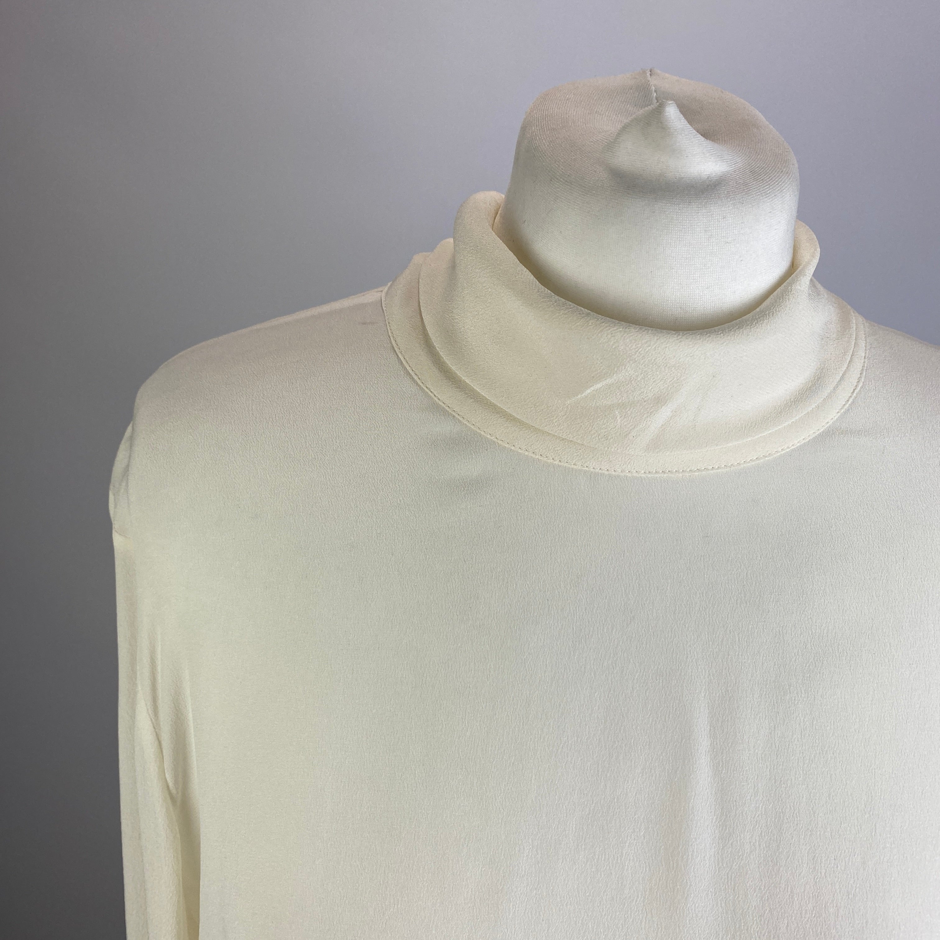 Luisa Cerano New £250 Cream Slk Tie Back Blouse XL