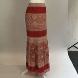 Pleats Please Issey Miyake Red & Nude Print Maxi Skirt XS/S/M/L/XL