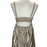 A.L.C. £570 Muted Gold Strappy Maxi Dress M