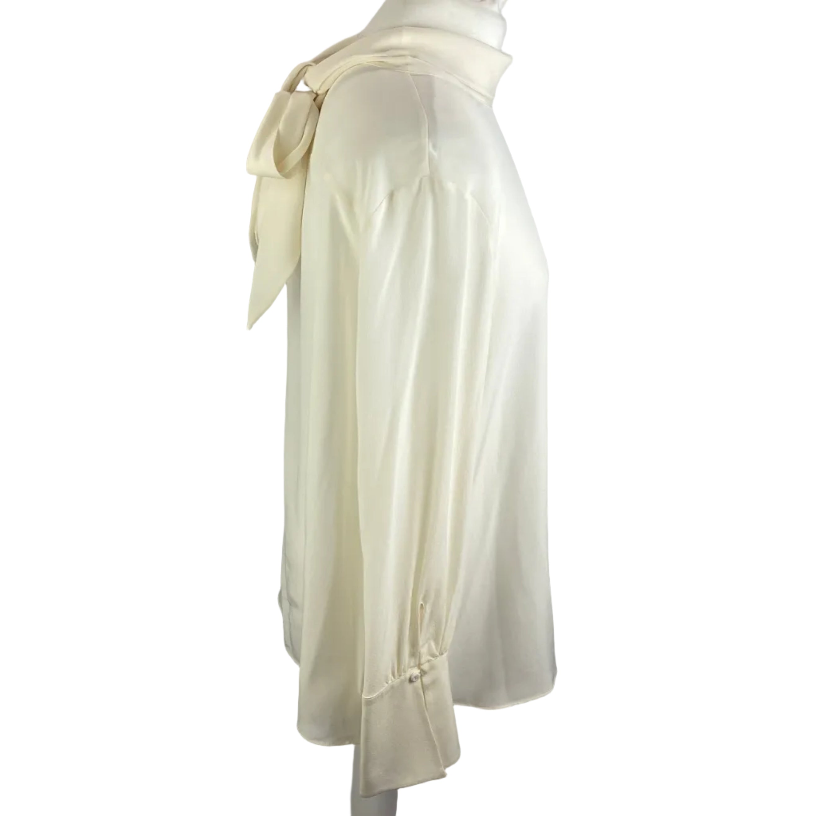 Luisa Cerano New £250 Cream Slk Tie Back Blouse XL