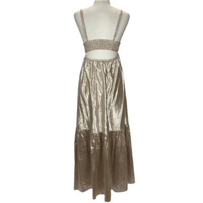 A.L.C. £570 Muted Gold Strappy Maxi Dress M