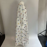 Sahara Brand New White Embroidered Linen Maxi Dress S/M