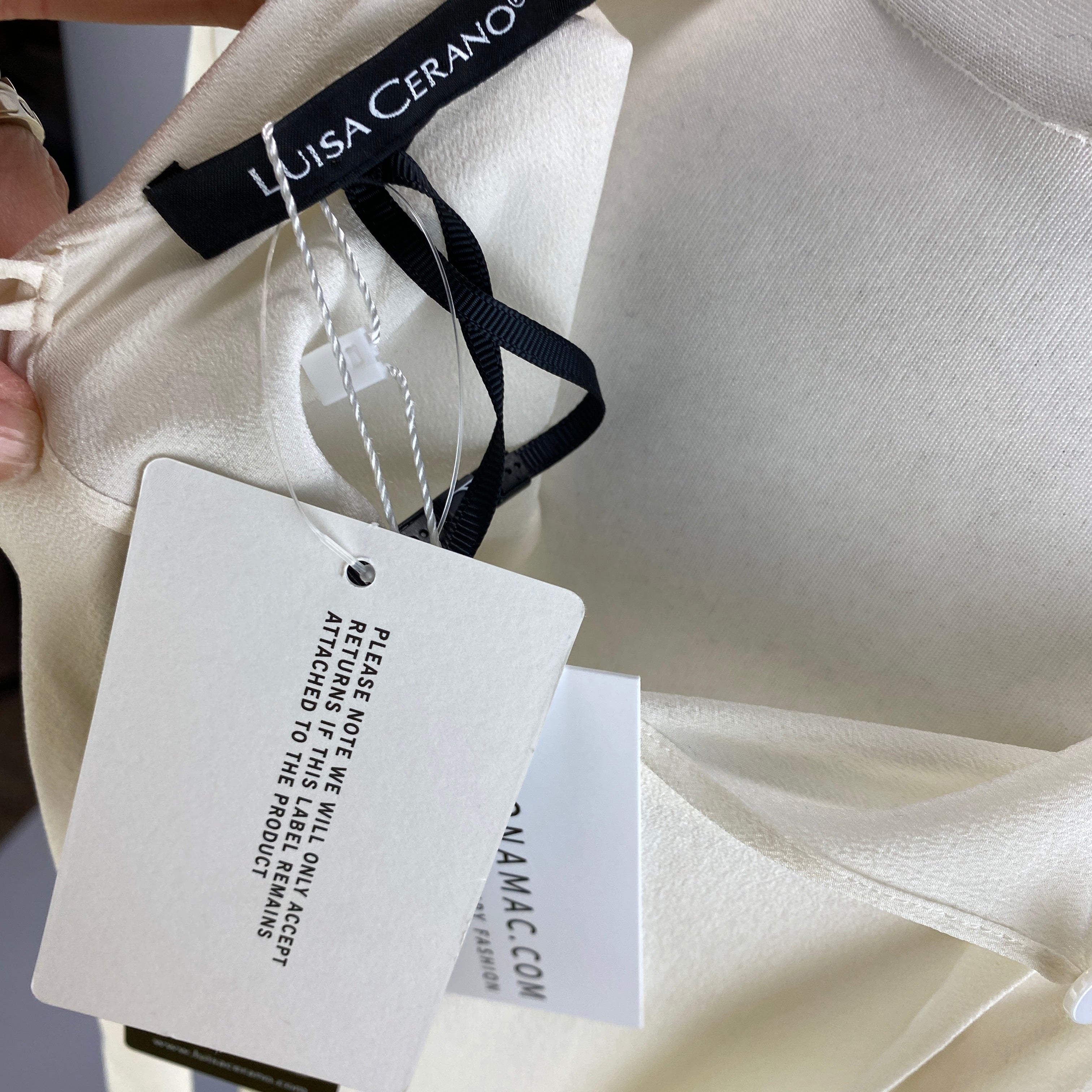 Luisa Cerano New £250 Cream Slk Tie Back Blouse XL