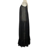 Caroline Constas £400 Black & Metallic Tufted Chiffon Maxi Dress O/S