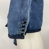 Self-Portrait £280 Cropped Denim Braid Trimmed Jacket S