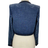 Self-Portrait £280 Cropped Denim Braid Trimmed Jacket S