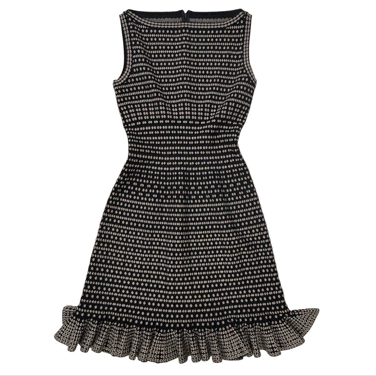 Alaia £1800 Black & White Knit Skater Dress M